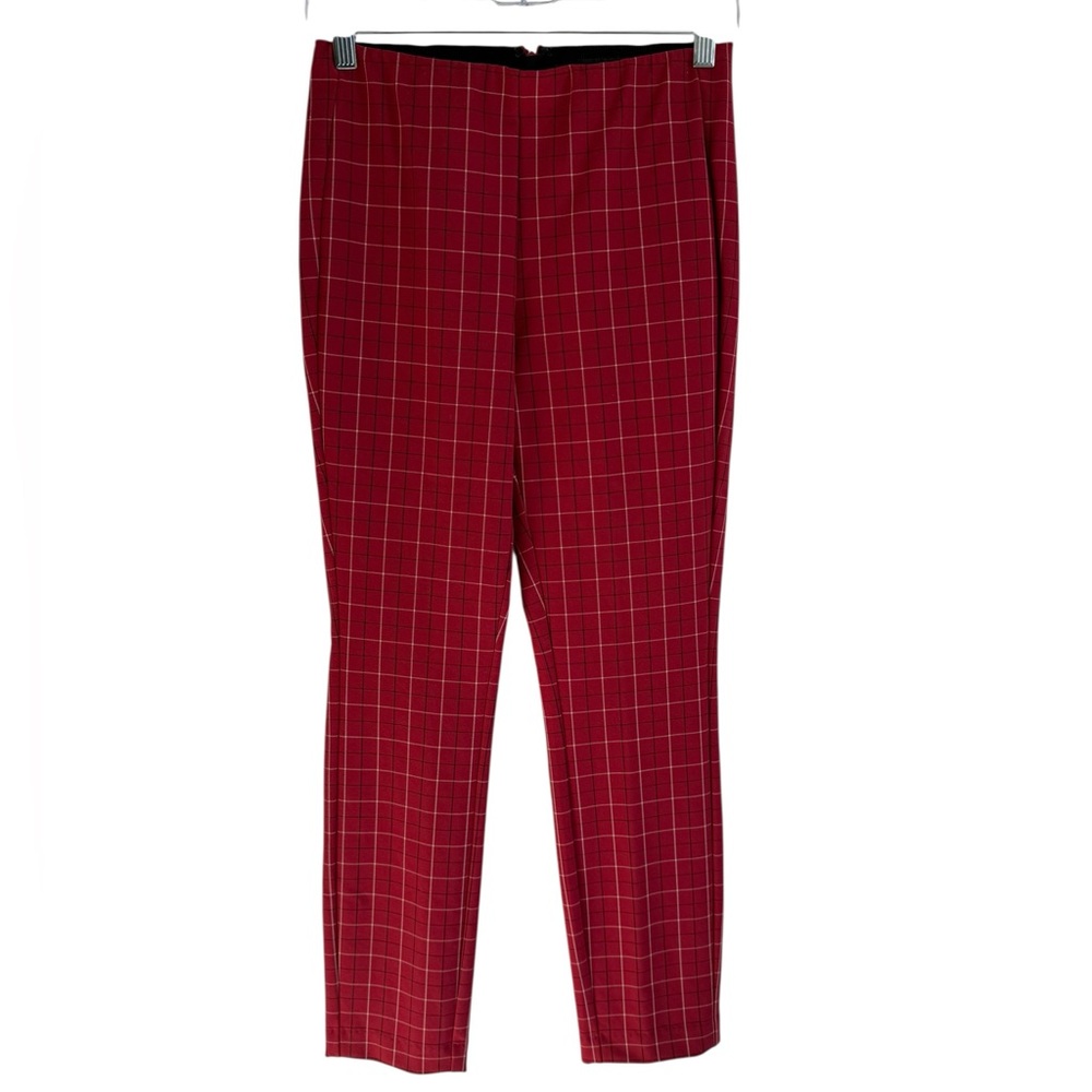 Rag & Bone Simone Red Plaid Grunge High Rise Pant, Size 4